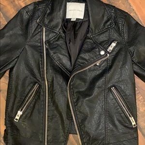Black leather jacket